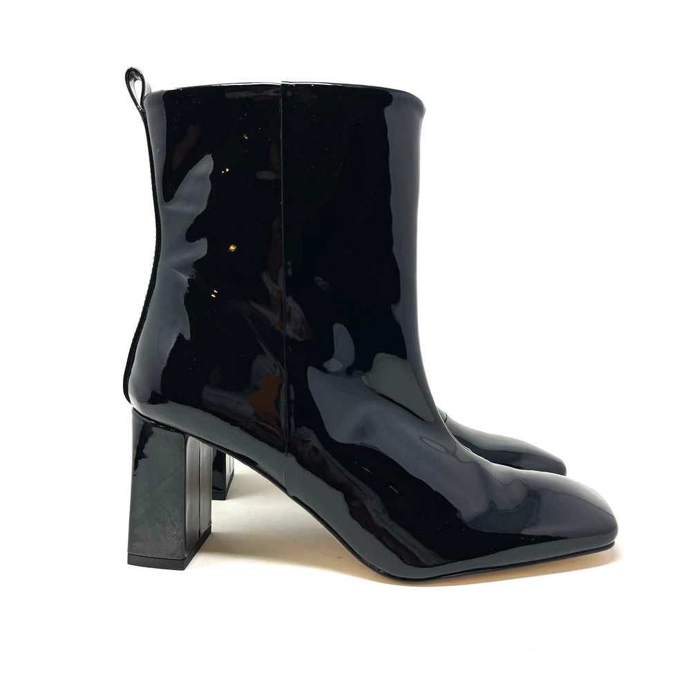 Good American Black Patent Leather Boots‎ Size 6.5 Square Toe GA165P-E - Picture 9 of 9